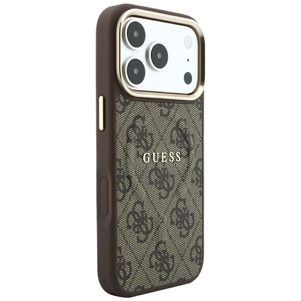 Handyhülle Guess Embossed 4G Classic für iPhone 18 Pro Max / 17 Pro Max mit MagSafe, Braun