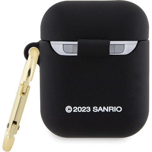 Schutzhülle für Apple AirPods 1 / 2 Hello Kitty Silicone 3D Kitty Head, Schwarz