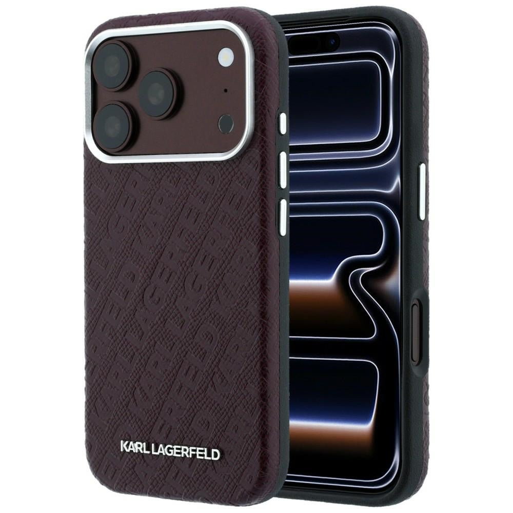 Handyhülle Karl Lagerfeld Grained Allover Logo Metal Elongated für iPhone 18 Pro / 17 Pro mit MagSafe