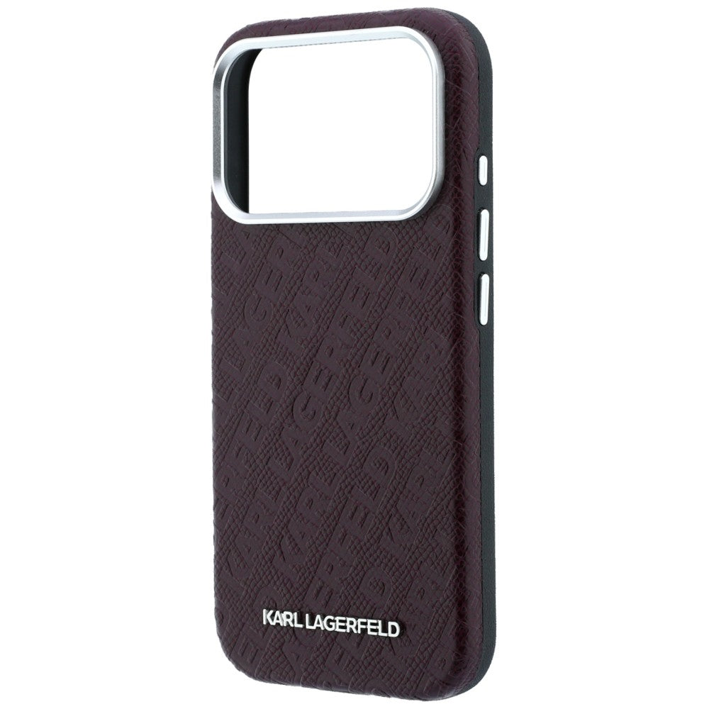 Handyhülle Karl Lagerfeld Grained Allover Logo Metal Elongated für iPhone 18 Pro / 17 Pro mit MagSafe