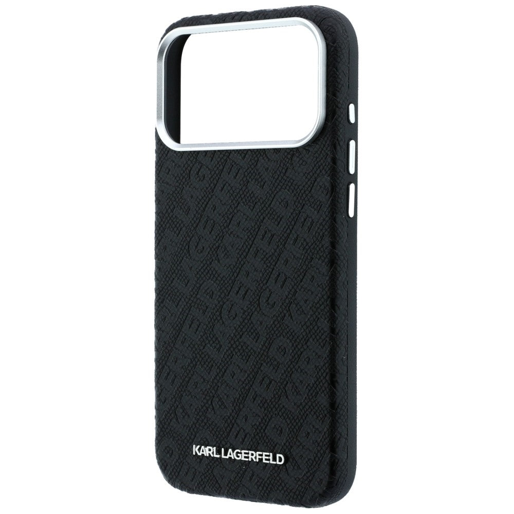 Handyhülle Karl Lagerfeld Grained Allover Logo Metal Elongated für iPhone 18 Pro Max / 17 Pro Max mit MagSafe