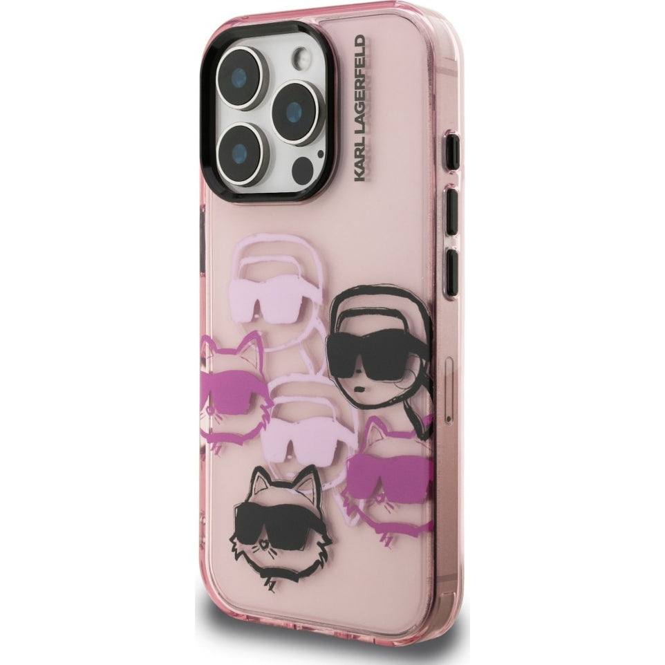 Handyhülle Karl Lagerfeld IML Multi K&C Head Pattern für iPhone 16 Pro Max, Rosa