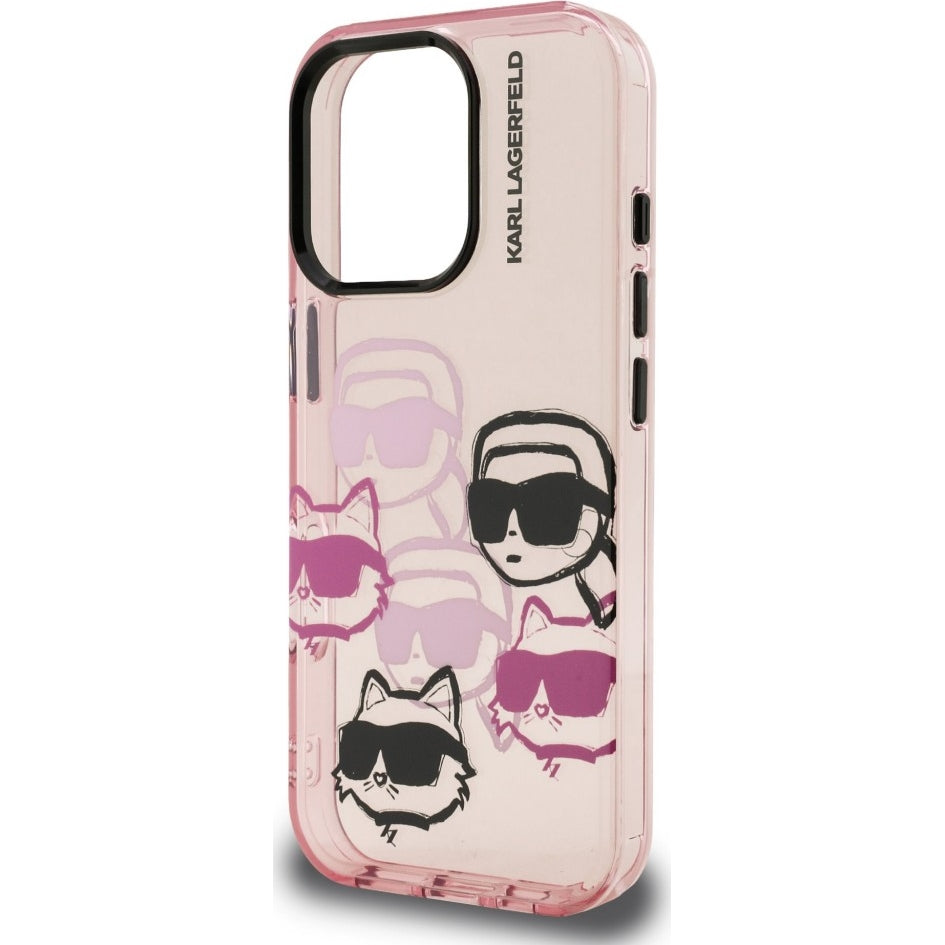 Handyhülle Karl Lagerfeld IML Multi K&C Head Pattern für iPhone 16 Pro Max, Rosa