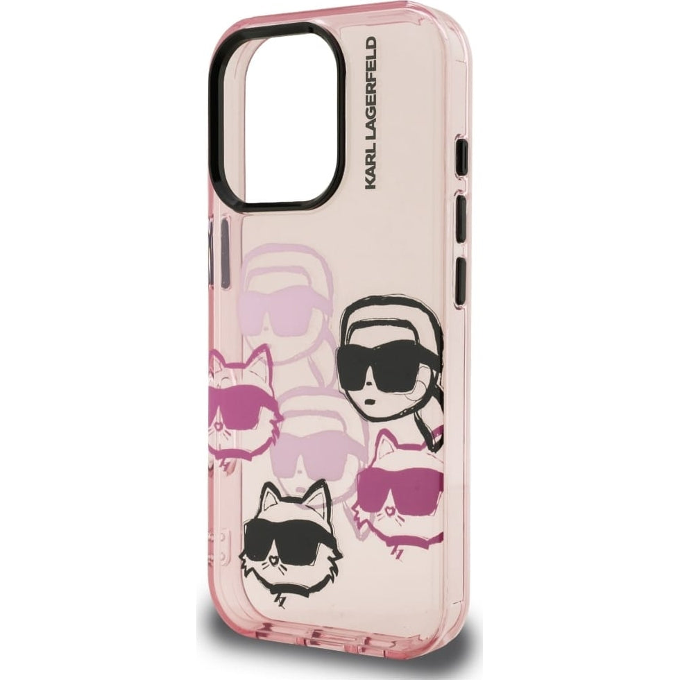 Handyhülle Karl Lagerfeld IML Multi K&C Head Pattern für iPhone 16 Pro, Rosa