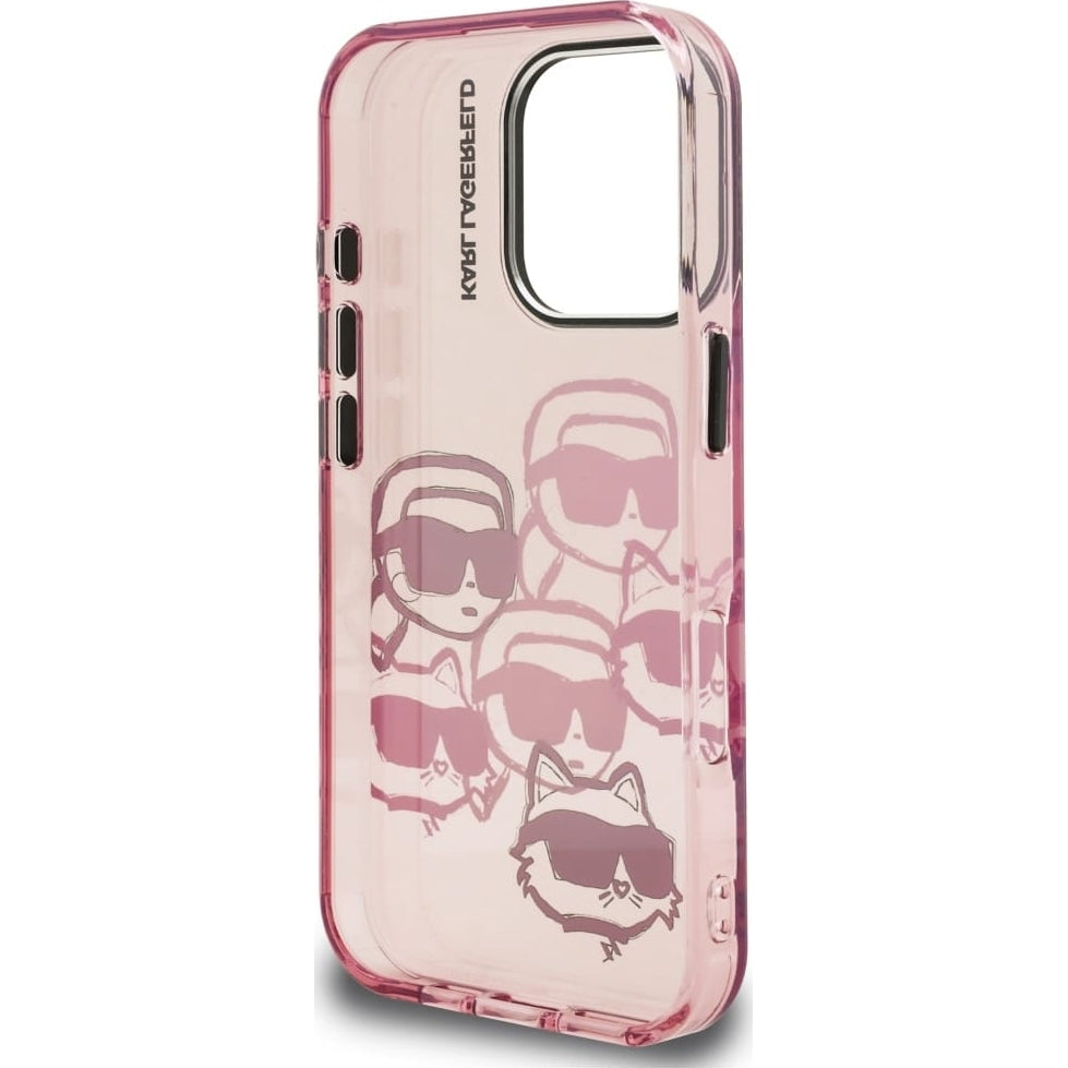 Handyhülle Karl Lagerfeld IML Multi K&C Head Pattern für iPhone 16 Pro, Rosa