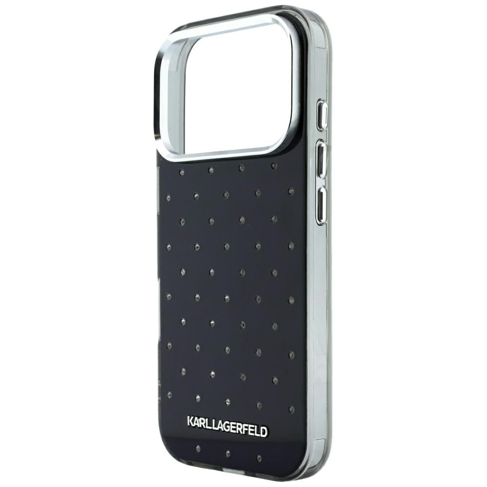 Handyhülle Karl Lagerfeld IML Rhinestones Allover Electroplated Logo für iPhone 18 Pro / 17 Pro, Schwarz