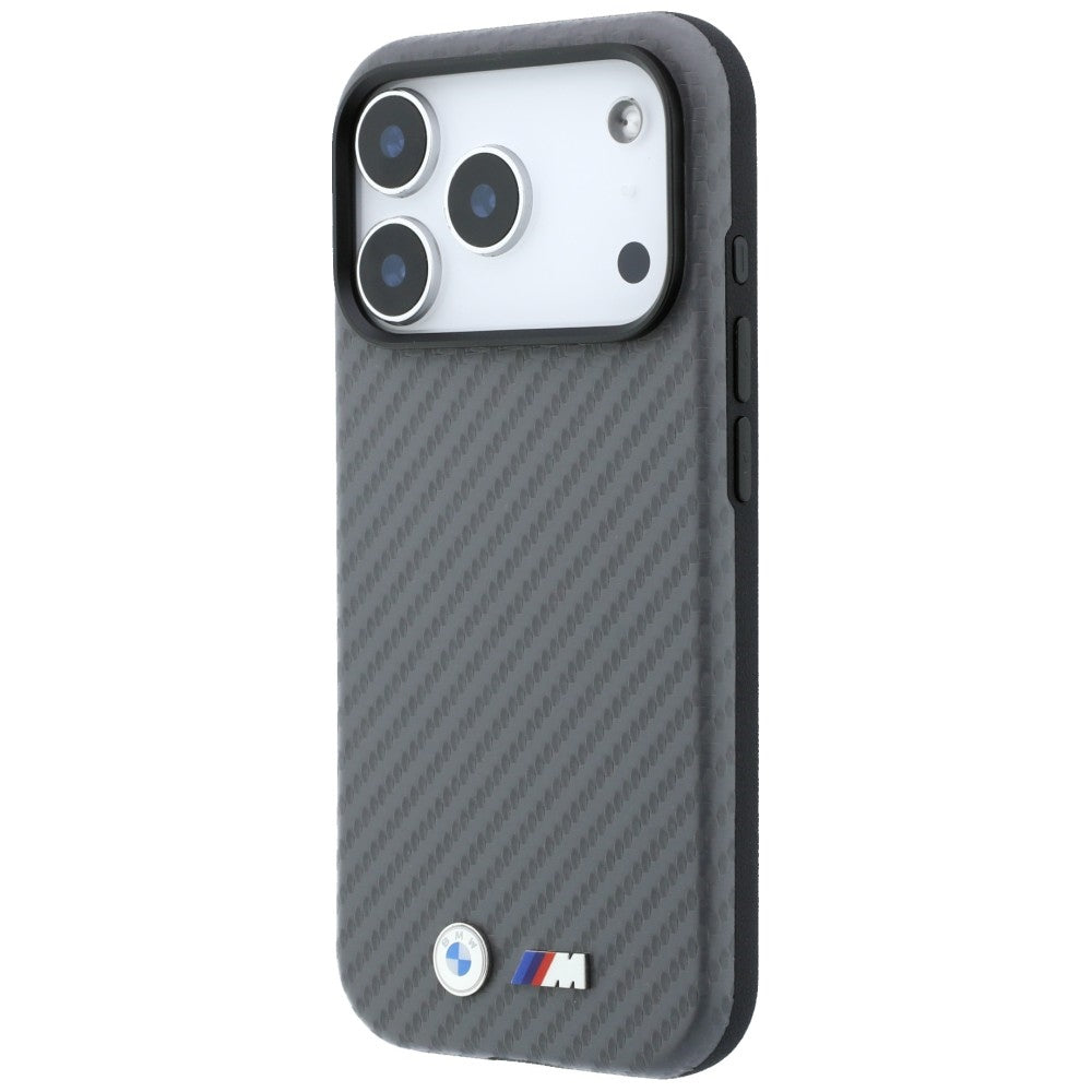 Handyhülle BMW M Carbon Metal Logo MagSafe für iPhone 18 Pro Max / 17 Pro Max, Grau (1/8)