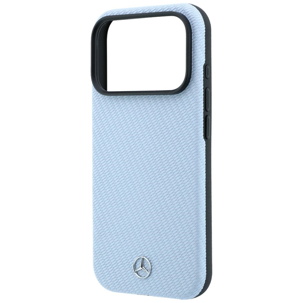 Handyhülle für iPhone 18 Pro / 17 Pro, Mercedes Leather Semi Wrap Wood Effect mit MagSafe, Blau (6/8)