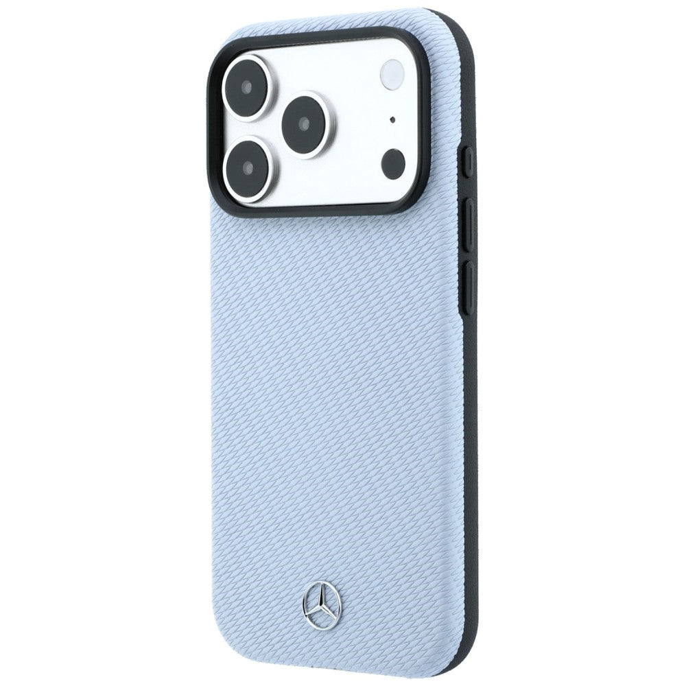 Handyhülle für iPhone 18 Pro Max / 17 Pro Max, Mercedes Leather Semi Wrap Wood Effect mit MagSafe, Blau (2/8)