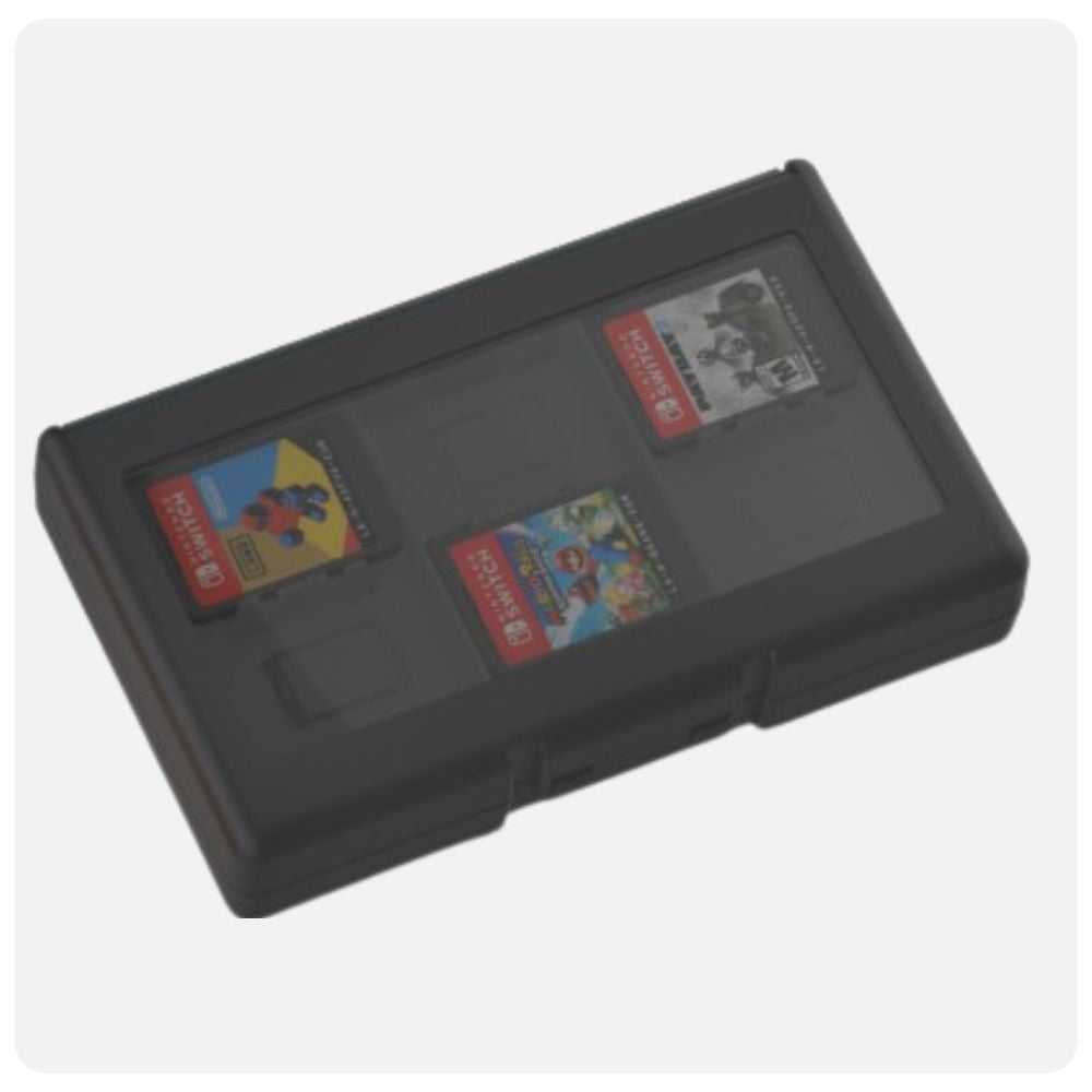 Etui für 24 Spielkarten für Nintendo Switch 2 / 1, YAXO Storage Set, Schwarz