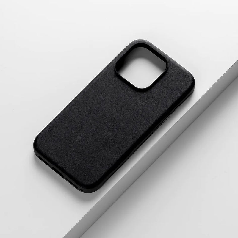 Leder Schutzhülle für iPhone 15 Plus, Nomad Modern Leather MagSafe, Schwarz