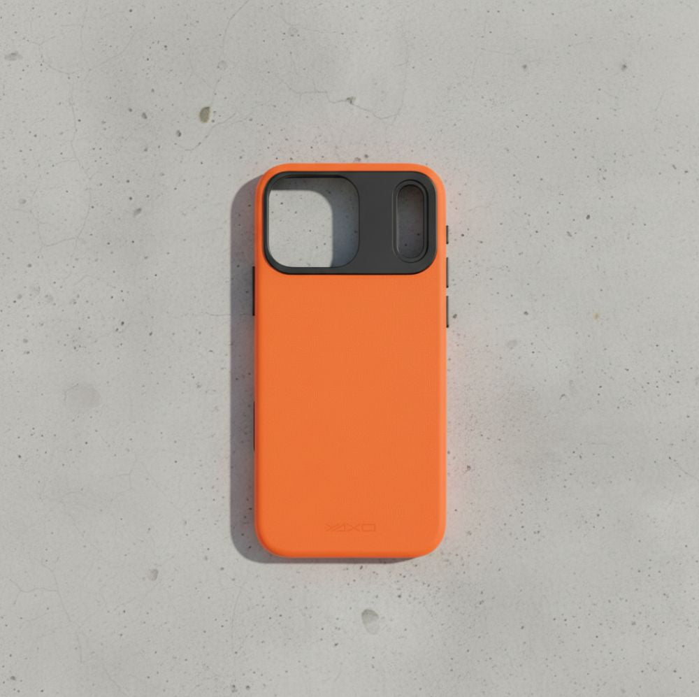Handyhülle für iPhone 17 Pro Max, YAXO Leather Gear Slim Case MagSafe, Orange