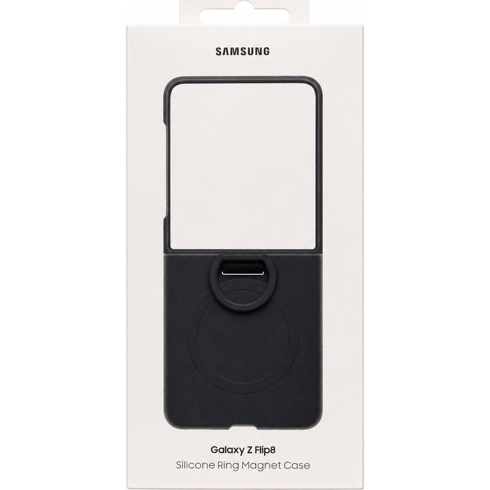 Handyhülle für Galaxy Z Flip8, Samsung Silicone Ring Magnet Case für MagSafe, Schwarz