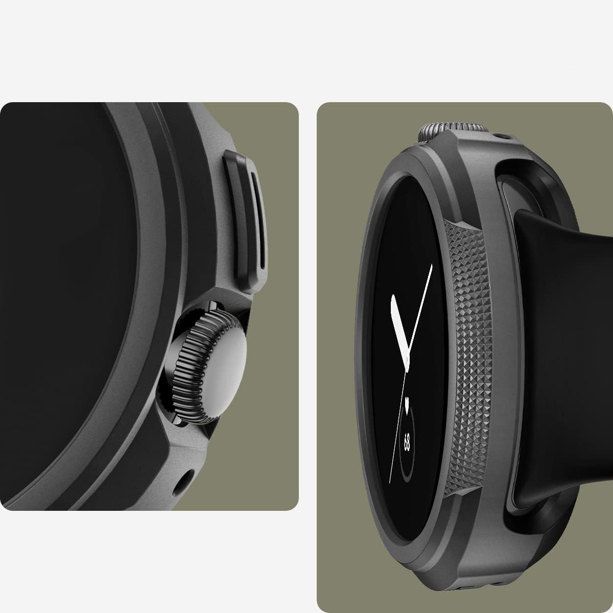 Schutzhülle für Pixel Watch 2 / 1, Spigen Liquid Air, Schwarz