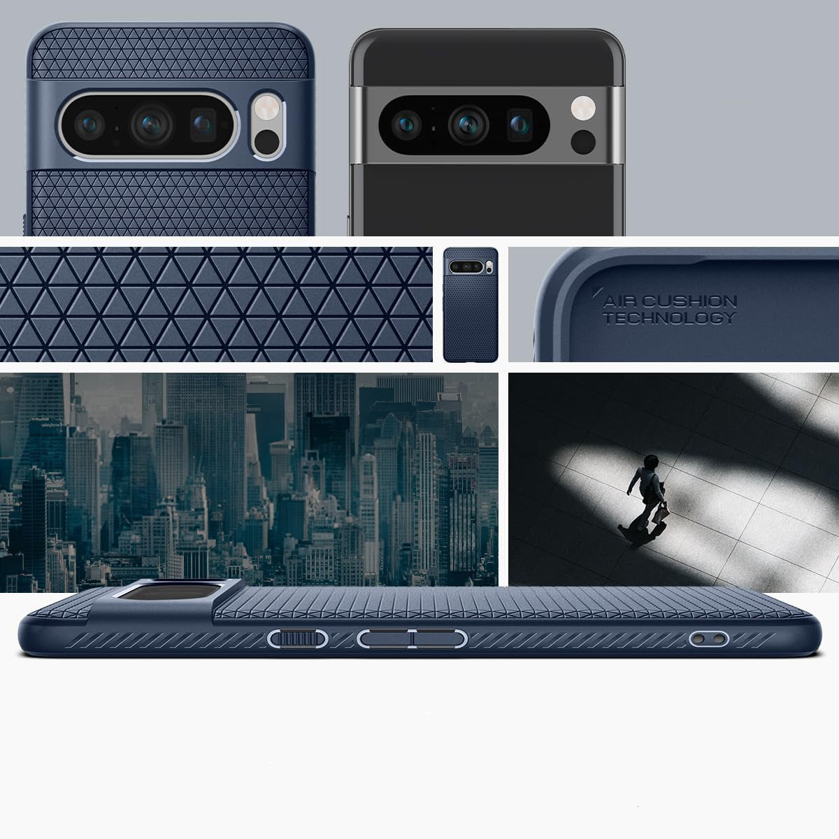 Schutzhülle Spigen Liquid Air für Google Pixel 8 Pro, Dunkelblau