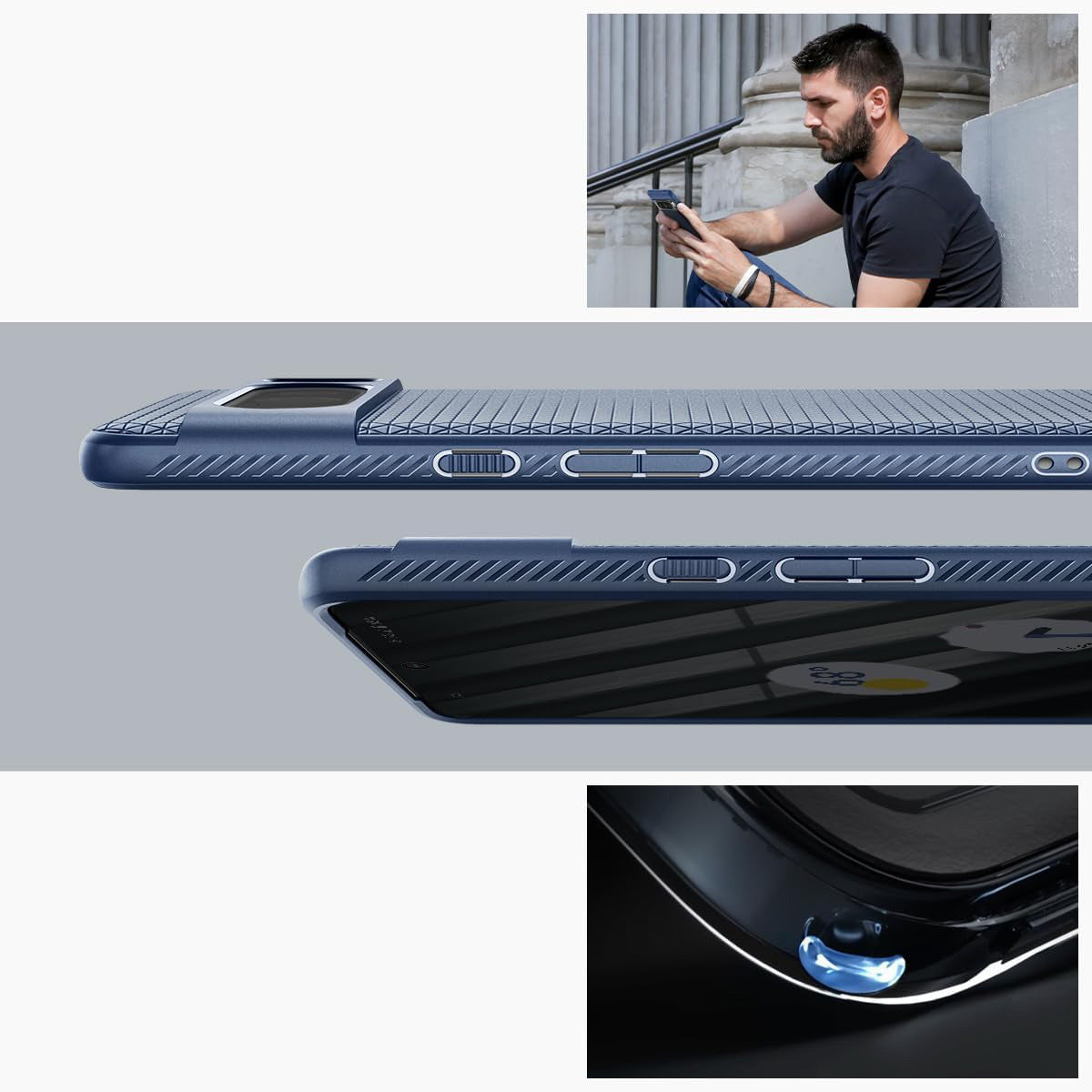 Schutzhülle Spigen Liquid Air für Google Pixel 8 Pro, Dunkelblau