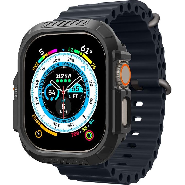 Schutzhülle für Apple Watch Ultra 3/2/1 49 mm, Spigen Lock Fit, Schwarz