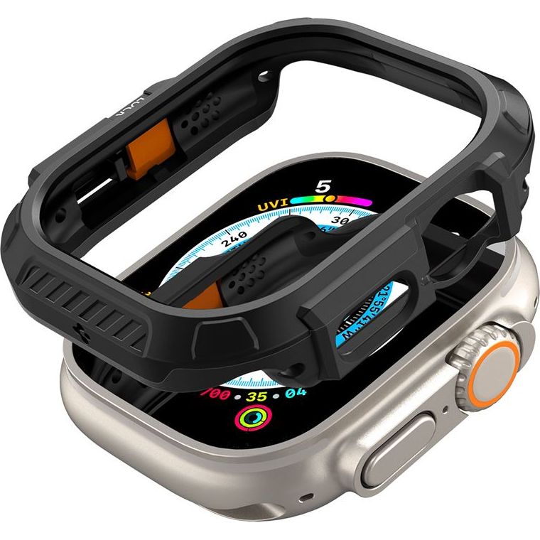 Schutzhülle für Apple Watch Ultra 3/2/1 49 mm, Spigen Lock Fit, Schwarz