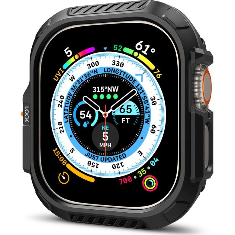 Schutzhülle für Apple Watch Ultra 3/2/1 49 mm, Spigen Lock Fit, Schwarz