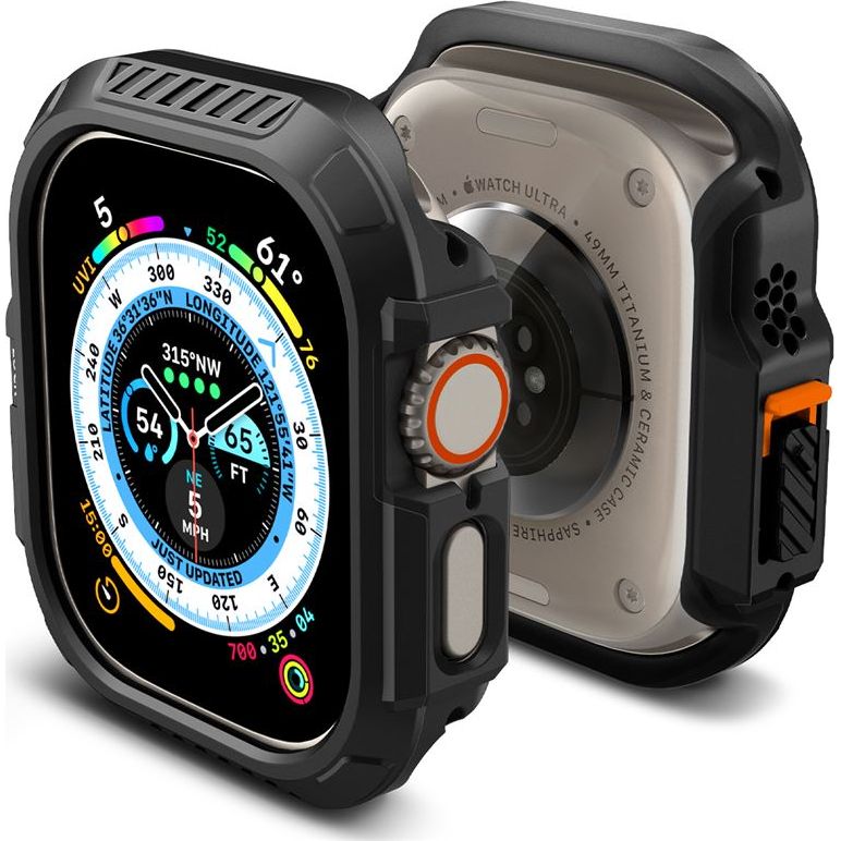 Schutzhülle für Apple Watch Ultra 3/2/1 49 mm, Spigen Lock Fit, Schwarz