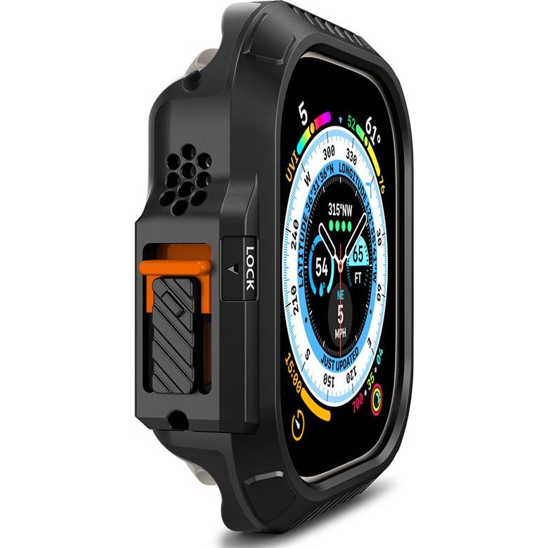 Schutzhülle für Apple Watch Ultra 3/2/1 49 mm, Spigen Lock Fit, Schwarz