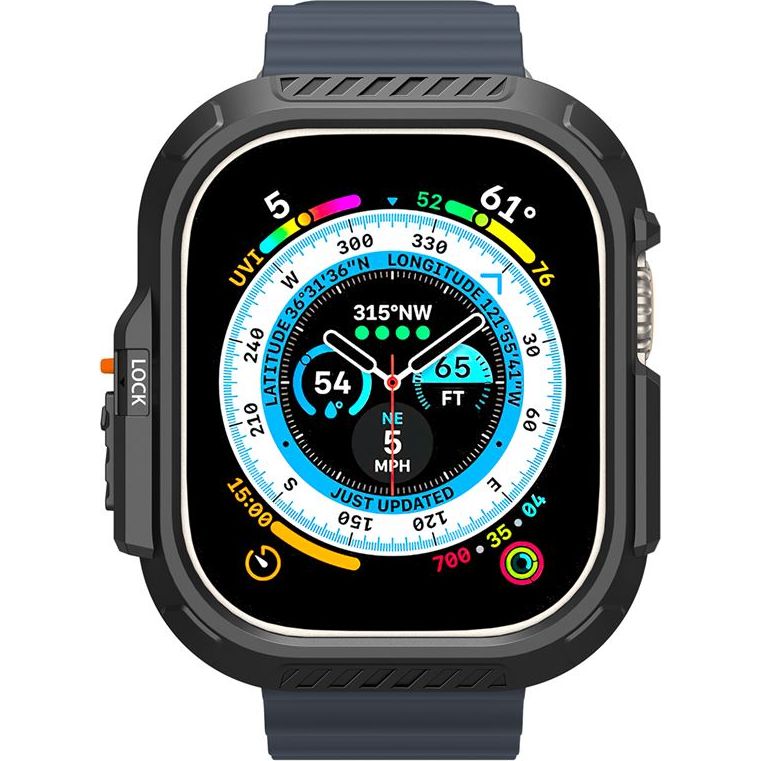 Schutzhülle für Apple Watch Ultra 3/2/1 49 mm, Spigen Lock Fit, Schwarz