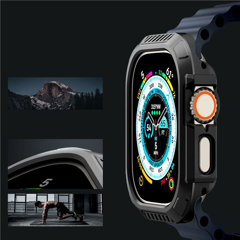 Schutzhülle für Apple Watch Ultra 3/2/1 49 mm, Spigen Lock Fit, Schwarz