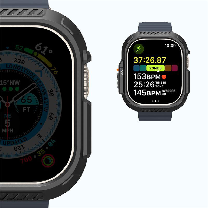 Schutzhülle für Apple Watch Ultra 3/2/1 49 mm, Spigen Lock Fit, Schwarz