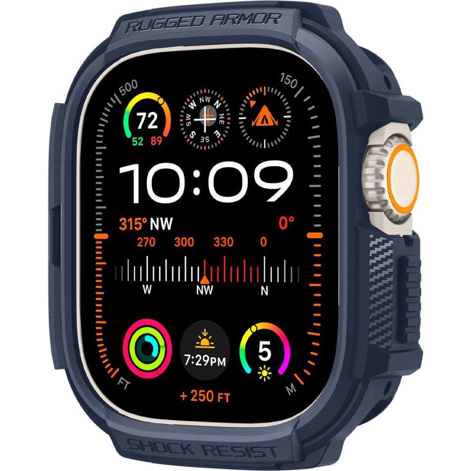 Schutzhülle für Apple Watch Ultra 4/3/2/1 49 mm, Spigen Rugged Armor, Dunkelblau