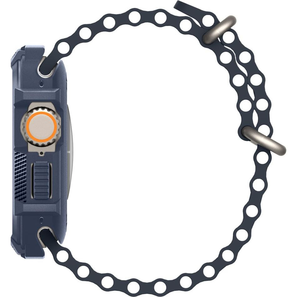 Schutzhülle für Apple Watch Ultra 4/3/2/1 49 mm, Spigen Rugged Armor, Dunkelblau
