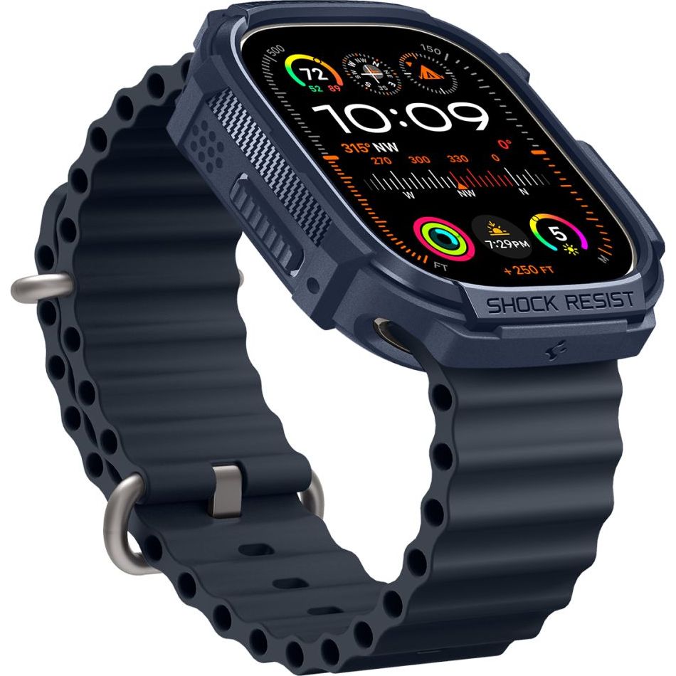 Schutzhülle für Apple Watch Ultra 4/3/2/1 49 mm, Spigen Rugged Armor, Dunkelblau