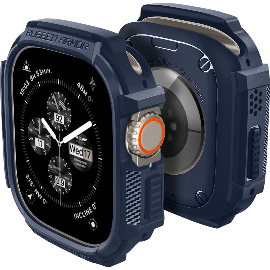 Schutzhülle für Apple Watch Ultra 4/3/2/1 49 mm, Spigen Rugged Armor, Dunkelblau