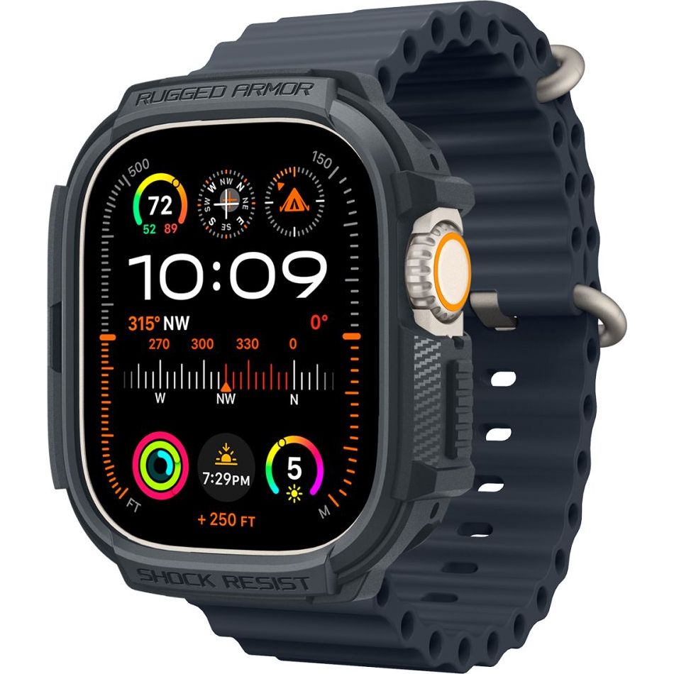 Schutzhülle für Apple Watch Ultra 4/3/2/1 49 mm, Spigen Rugged Armor, Grau
