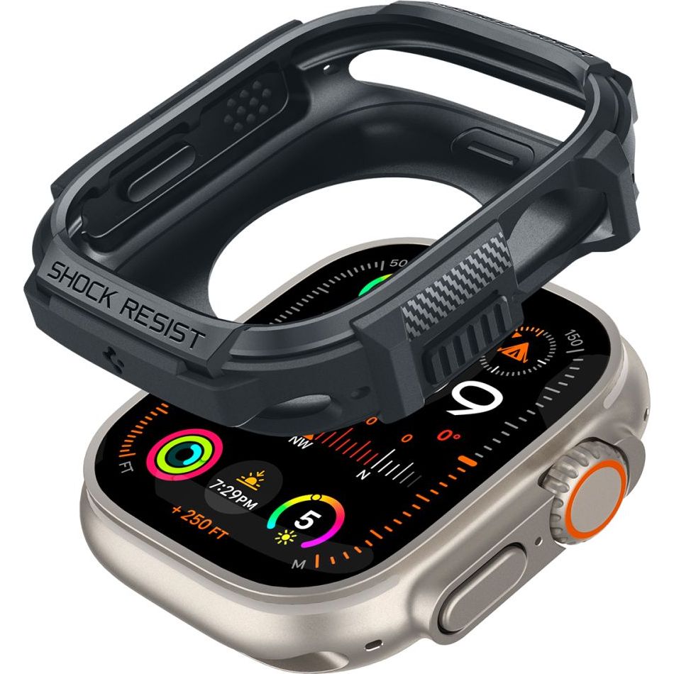 Schutzhülle für Apple Watch Ultra 4/3/2/1 49 mm, Spigen Rugged Armor, Grau