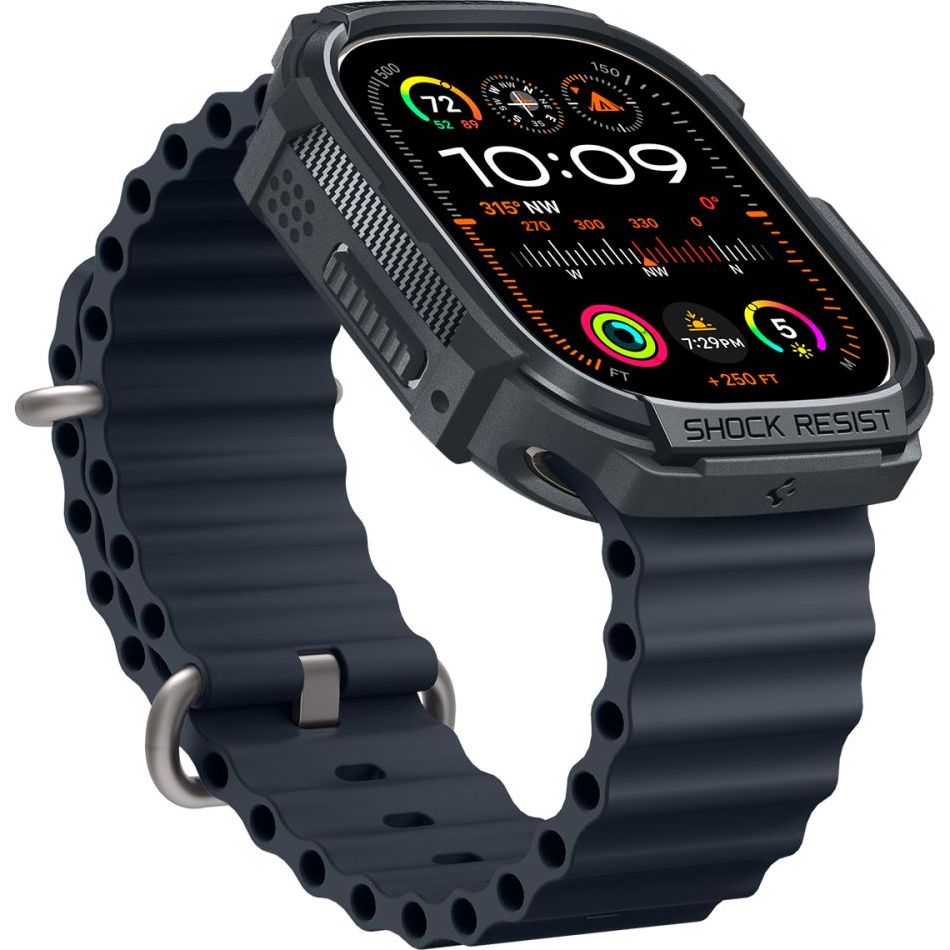 Schutzhülle für Apple Watch Ultra 4/3/2/1 49 mm, Spigen Rugged Armor, Grau