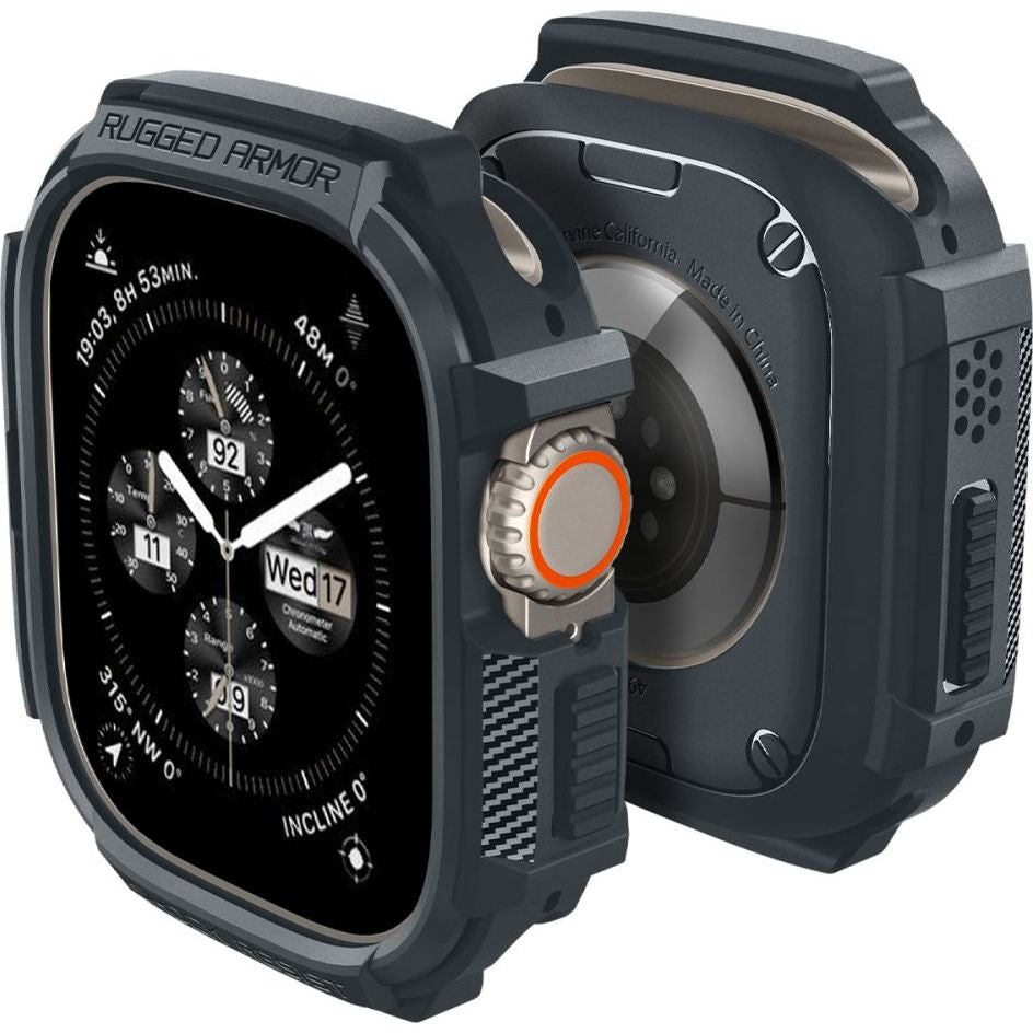 Schutzhülle für Apple Watch Ultra 4/3/2/1 49 mm, Spigen Rugged Armor, Grau