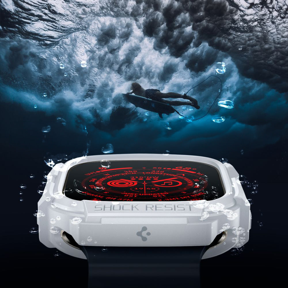 Schutzhülle für Apple Watch Ultra 4/3/2/1 49 mm, Spigen Rugged Armor, Grau