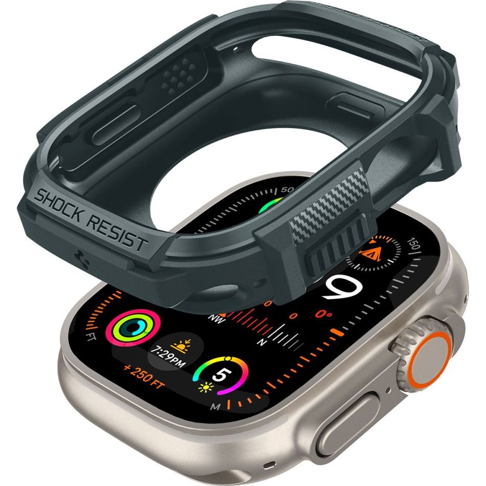 Schutzhülle für Apple Watch Ultra 4/3/2/1 49 mm, Spigen Rugged Armor, Grün