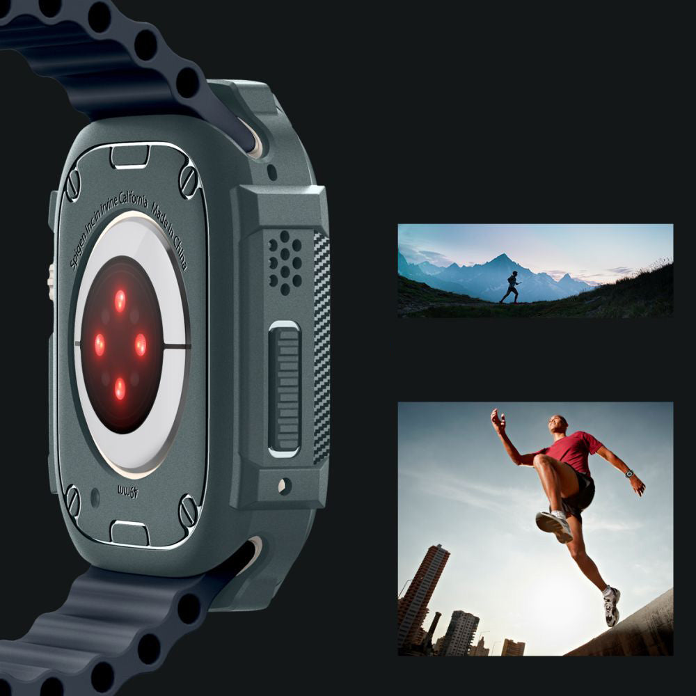 Schutzhülle für Apple Watch Ultra 4/3/2/1 49 mm, Spigen Rugged Armor, Grün