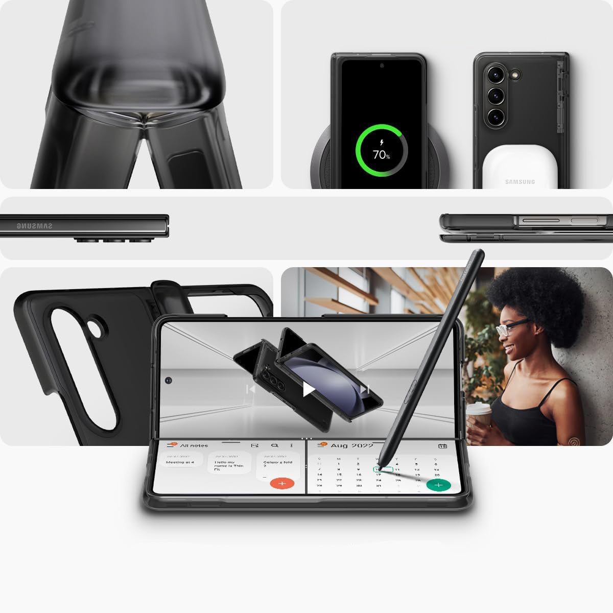 Schutzhülle für Galaxy Z Fold5 Spigen Thin Fit Pro, Rauchfarben