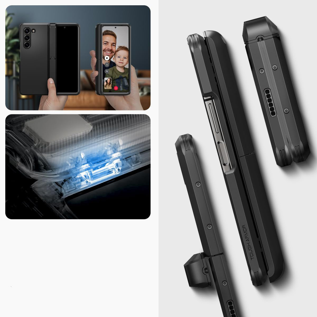 Schutzhülle Spigen Tough Armor Pro Pen für Galaxy Z Fold5, Schwarz