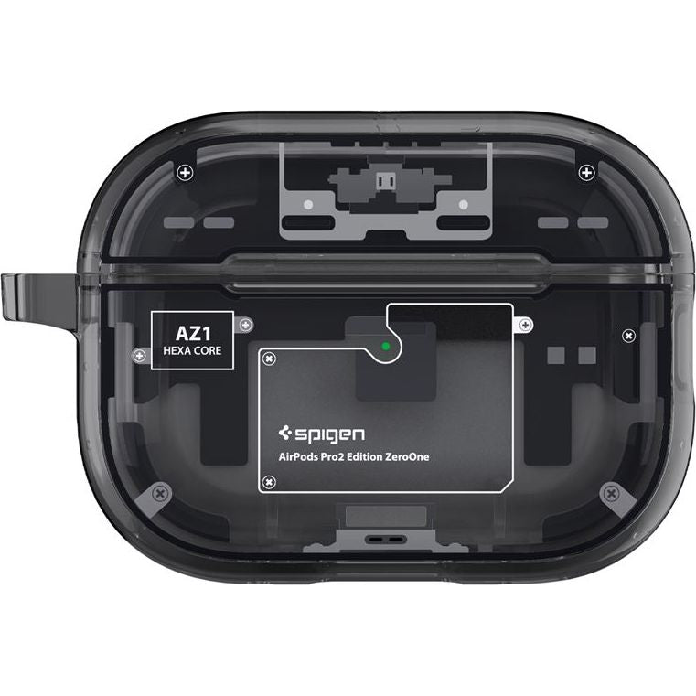 Schutzhülle für Apple AirPods Pro 2, Spigen Ultra Hybrid, Rauchfarben-Grau (Zero One)