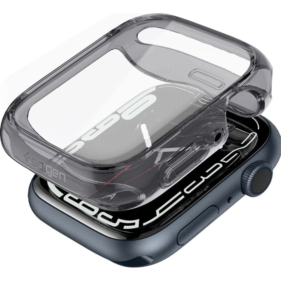 Schutzhülle Spigen Ultra Hybrid für Apple Watch 9 / 8 / 7 45 mm, Transparent-Grau