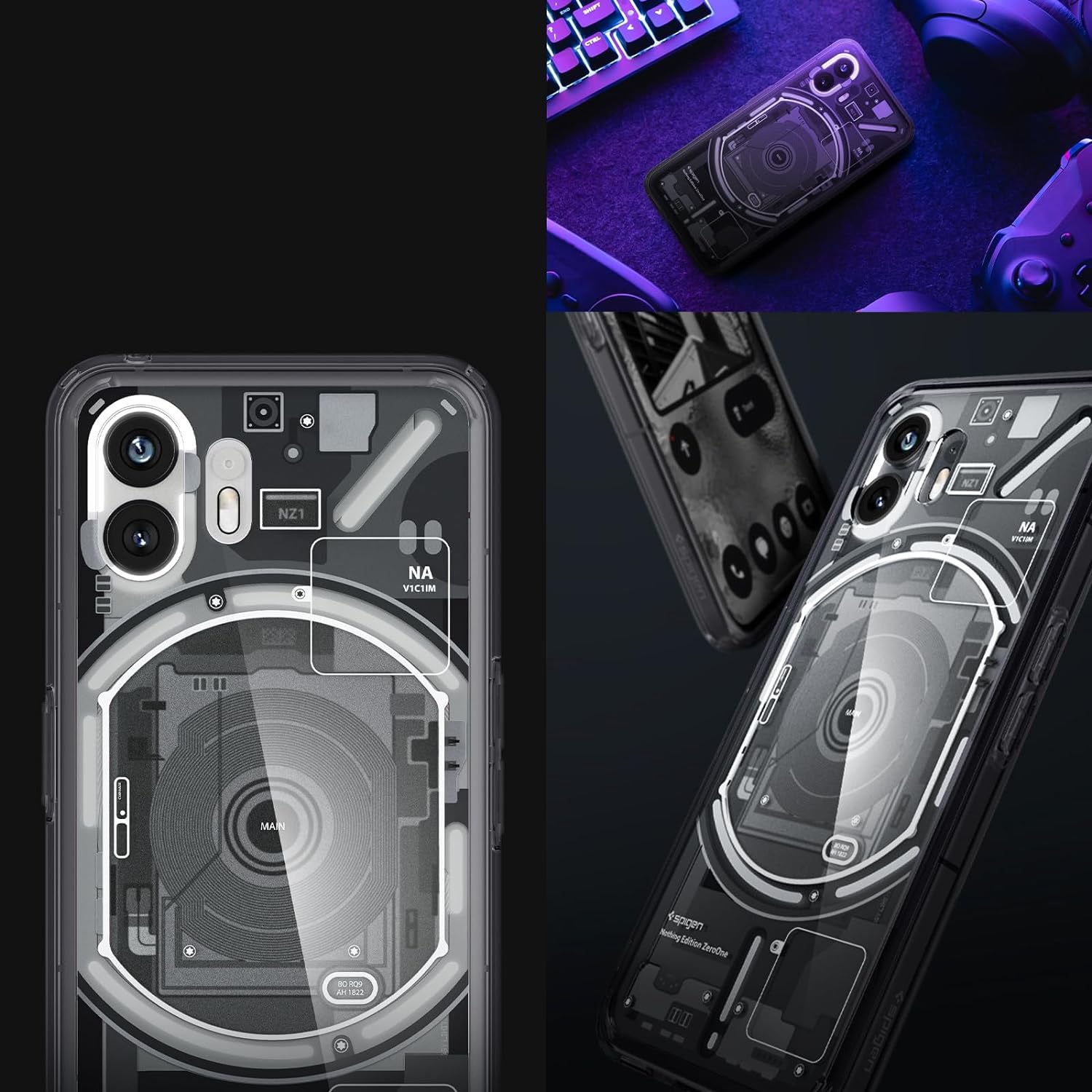 Schutzhülle Spigen Ultra Hybrid für Nothing Phone 2, Rauchfarben-Grau