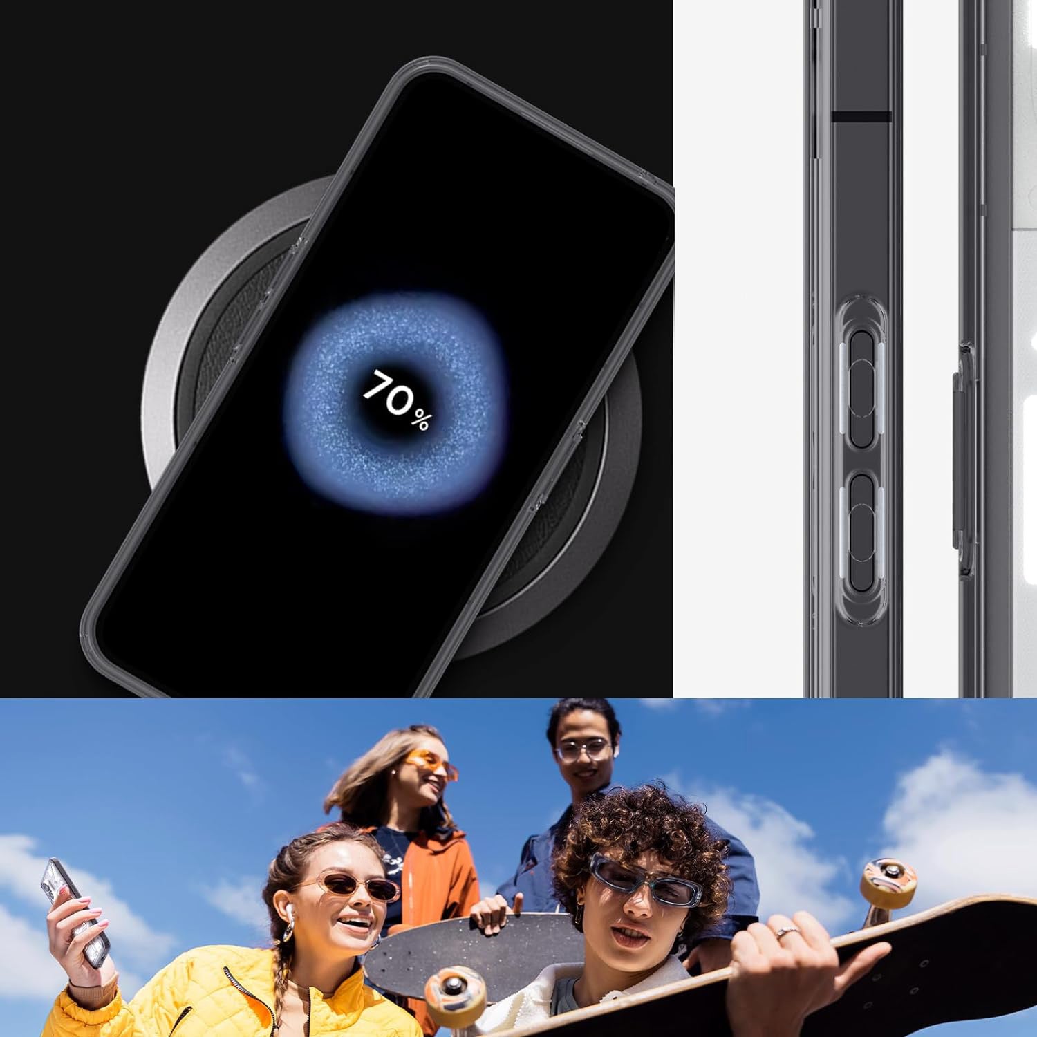 Schutzhülle Spigen Ultra Hybrid für Nothing Phone 2, Rauchfarben-Grau (Zero One)