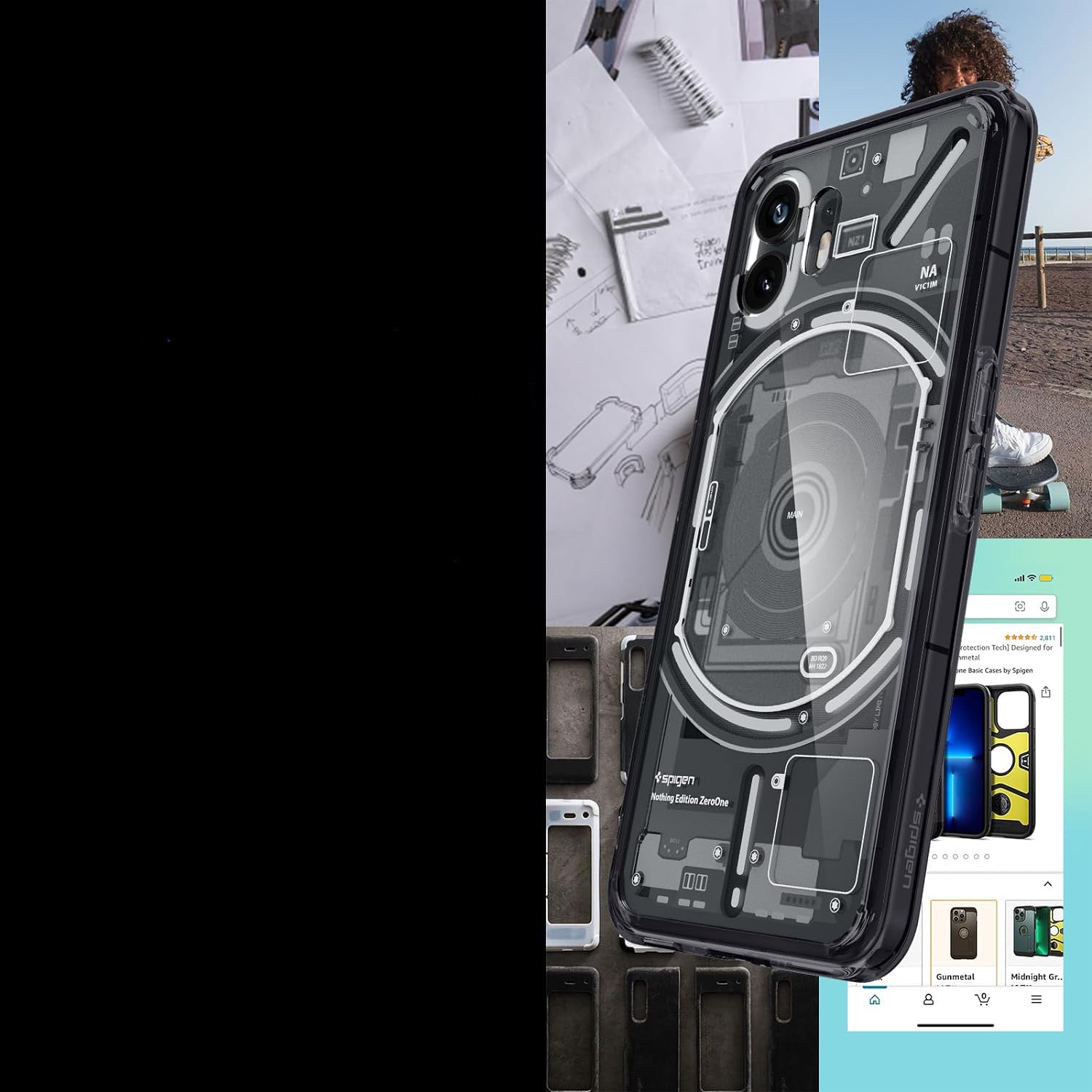 Schutzhülle Spigen Ultra Hybrid für Nothing Phone 2, Rauchfarben-Grau (Zero One)