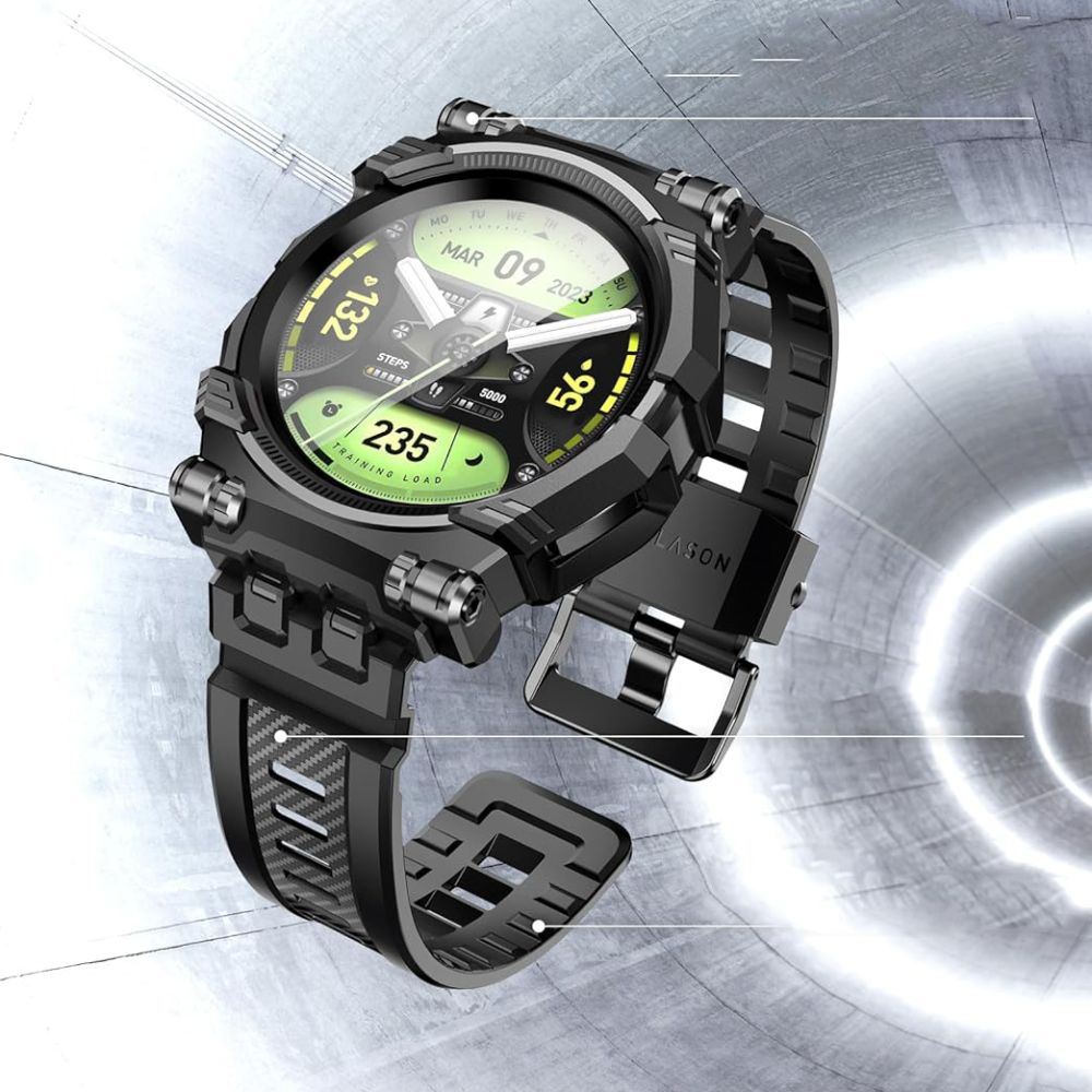 Schutzhülle mit Armband + 2x Glas Supcase i-Blason Armorbox für Galaxy Watch 6 Classic 47mm, Schwarz