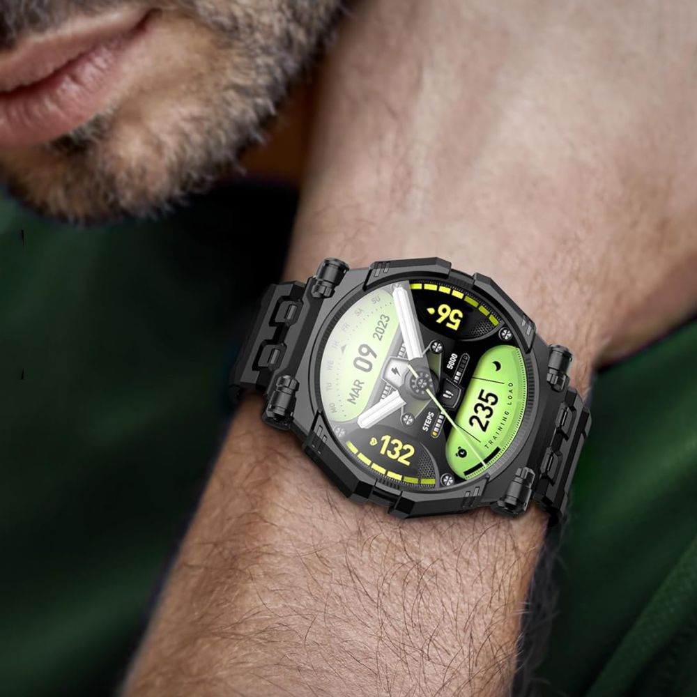 Schutzhülle mit Armband + 2x Glas Supcase i-Blason Armorbox für Galaxy Watch 6 Classic 47mm, Schwarz