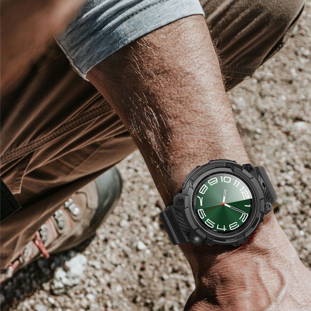 Schutzhülle mit Armband + 2x Glas Supcase UB Pro für Galaxy Watch 6 Classic 47mm, Schwarz