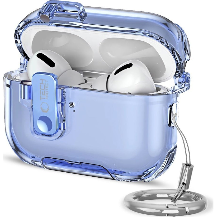 Schutzhülle für Apple AirPods Pro 3, Tech-Protect Bounce Pro, Transparent-Blau